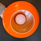 Vintage sixties orange glass pendant light