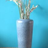 Vase in turned sandstone, greyish blue, blue spotted. Sacendinavian work, circa 1970