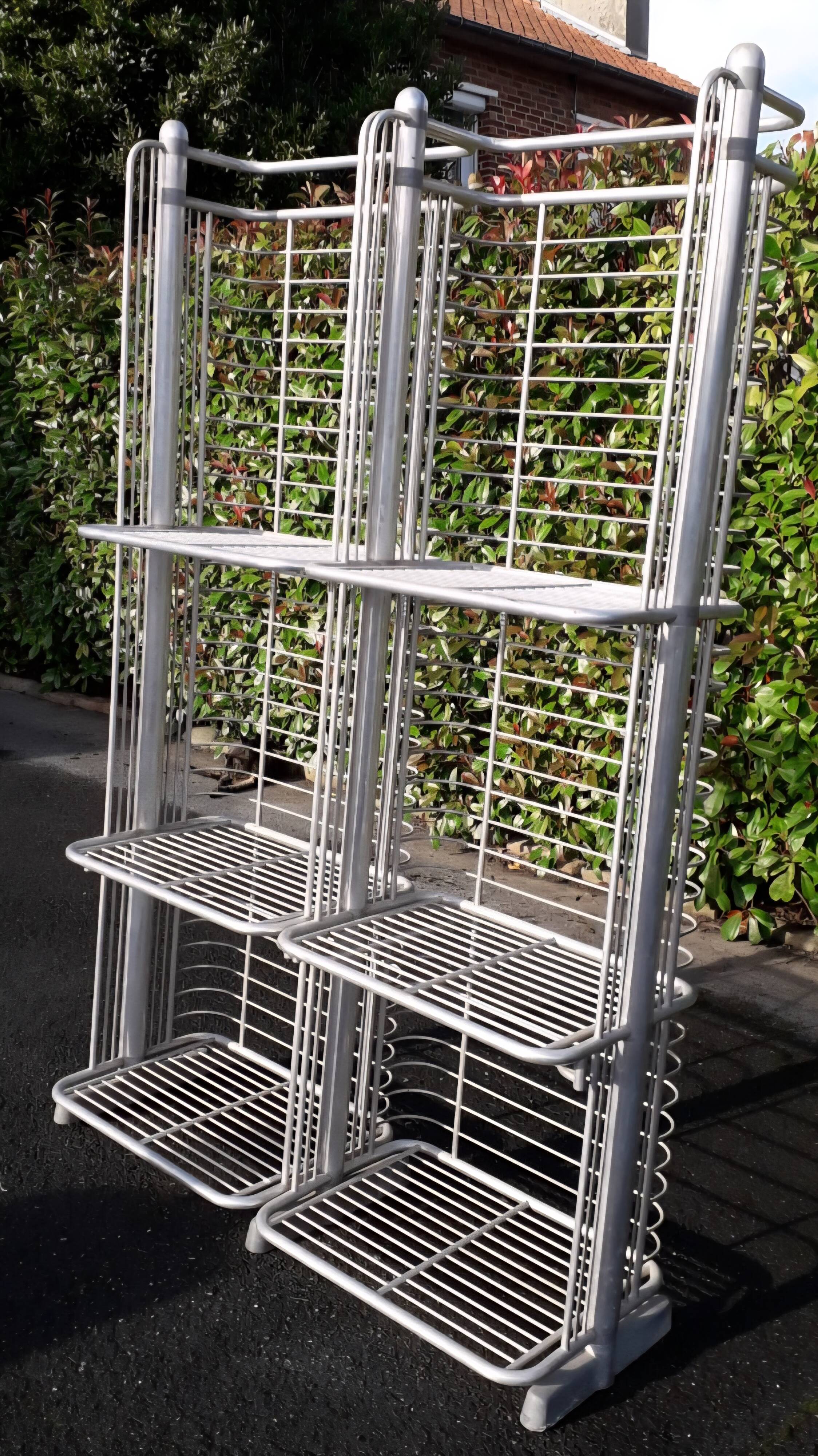 Art Deco shelf, aluminum