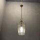 Vintage brass and glass light pendant , 1960s