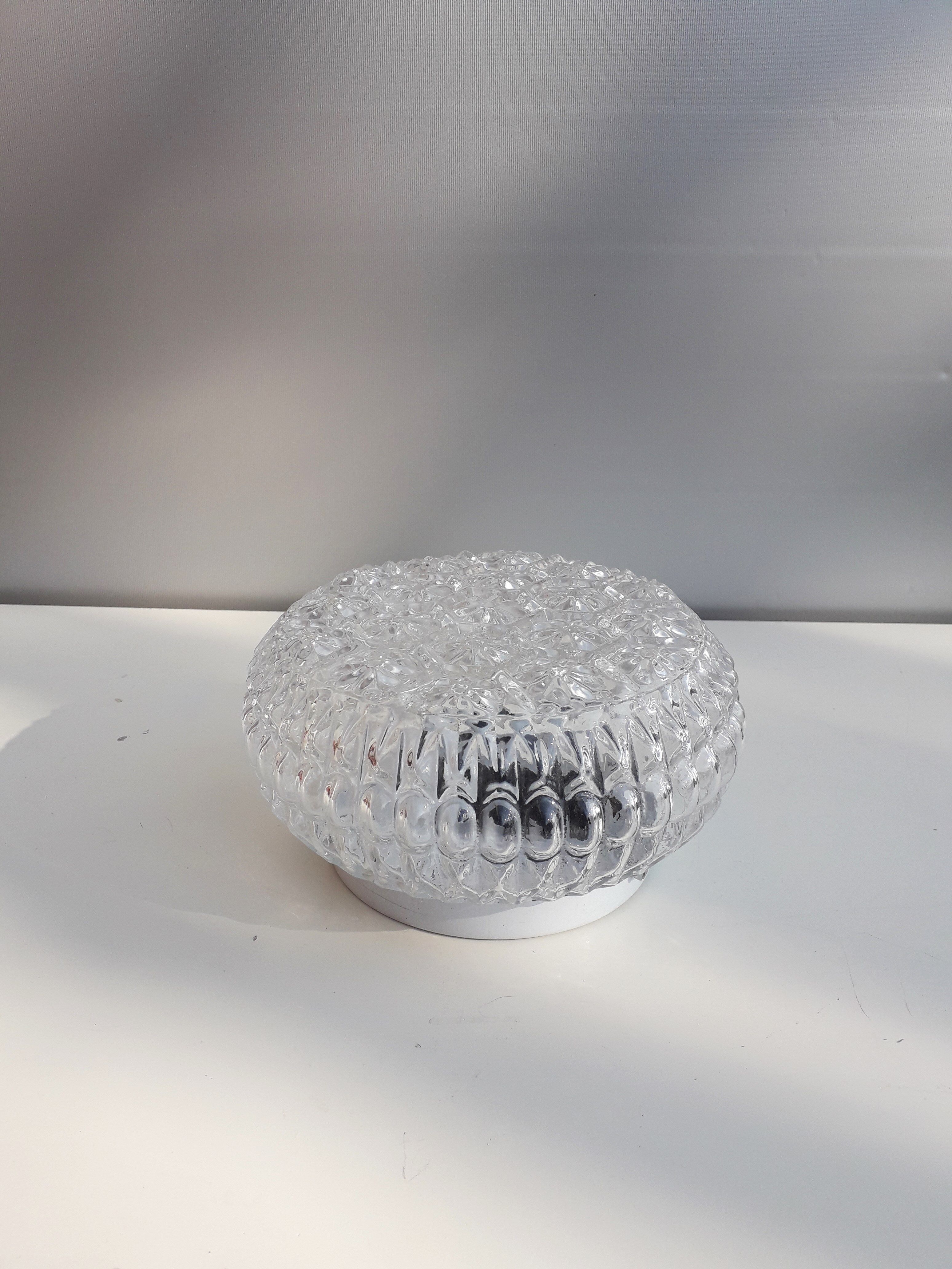 Vintage ceiling lamp glass molded