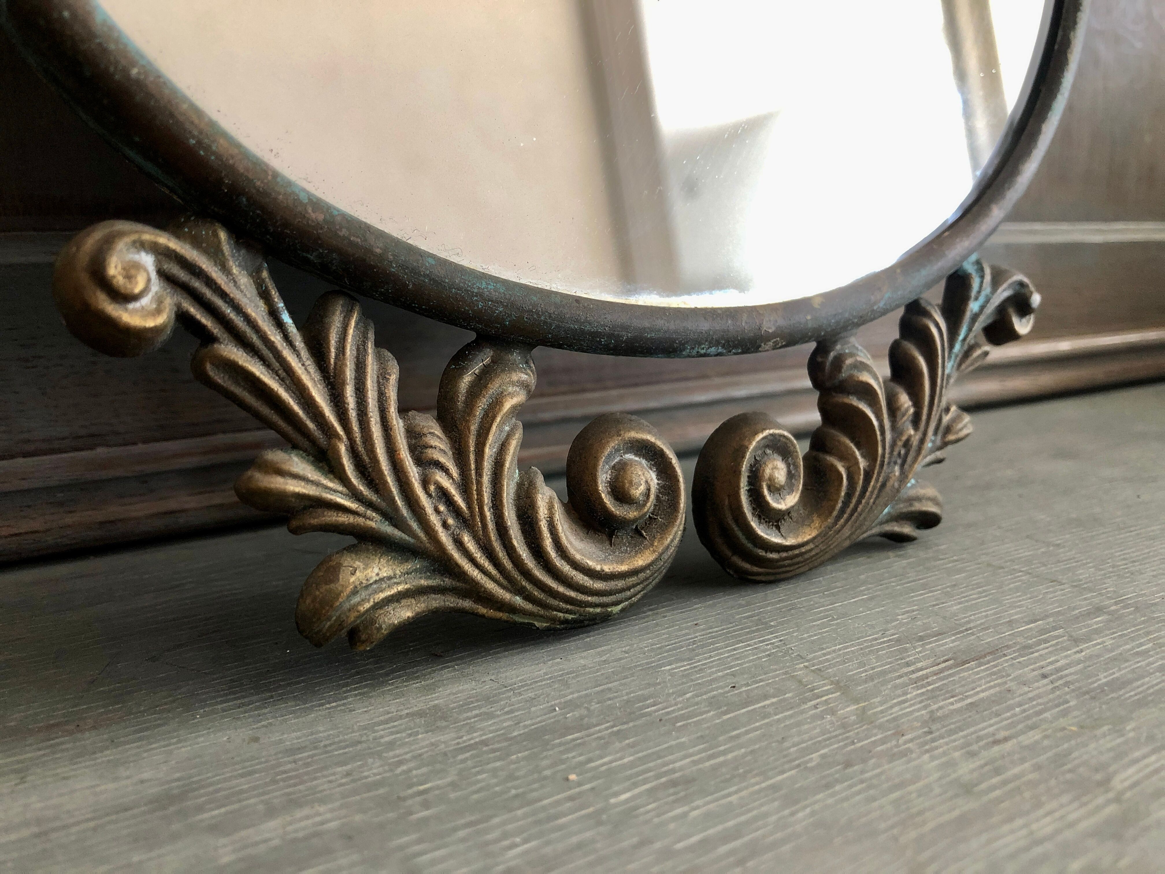 Antique metal mirror