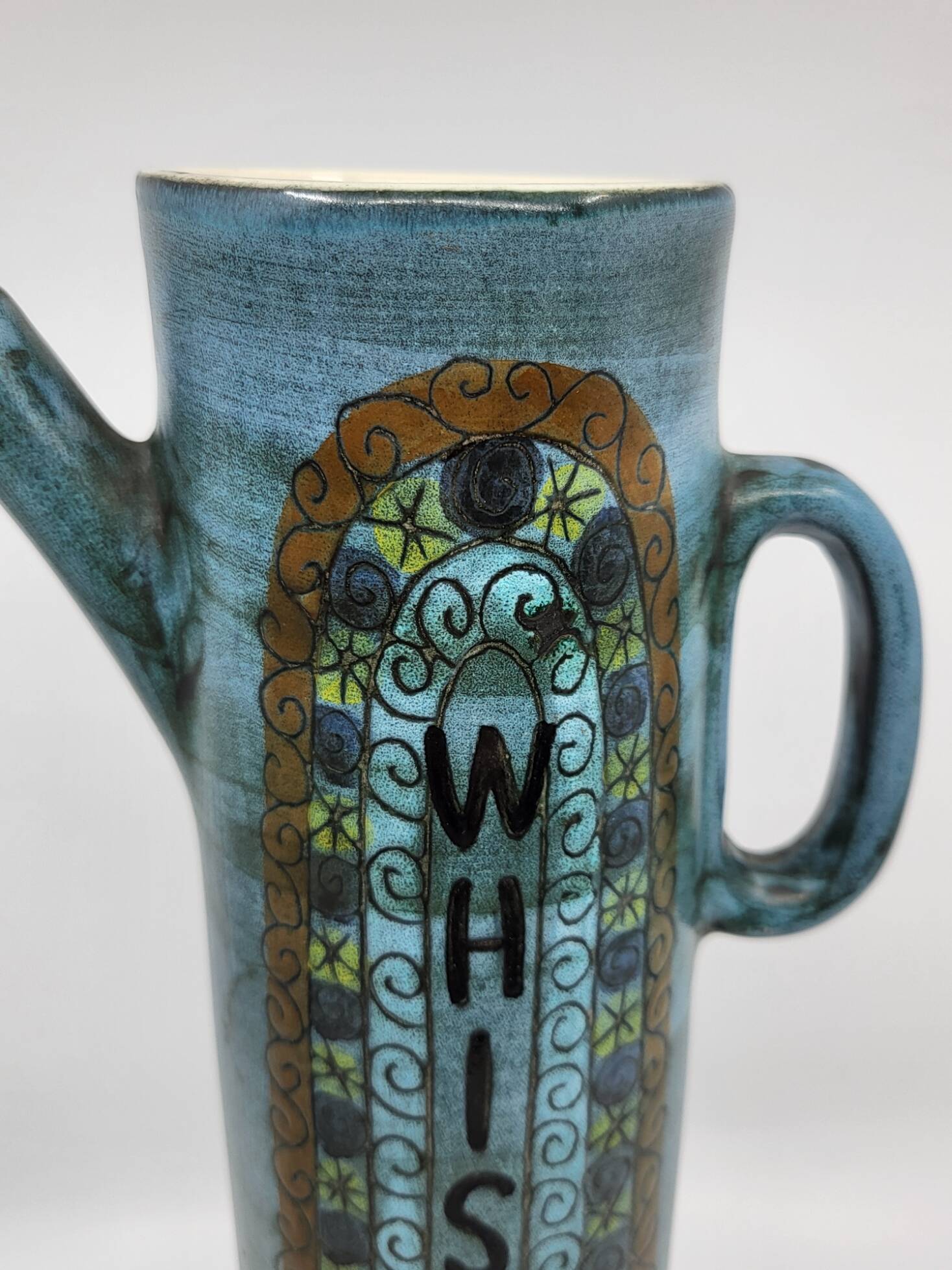 Vintage ceramic Jean De Lespinasse Whiskey bottle