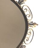 Deknudt 60s gold brass oval mirror- 65x50cm
