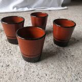 4 vintage glazed stoneware cup timpani