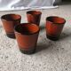 4 vintage glazed stoneware cup timpani
