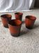 4 vintage glazed stoneware cup timpani