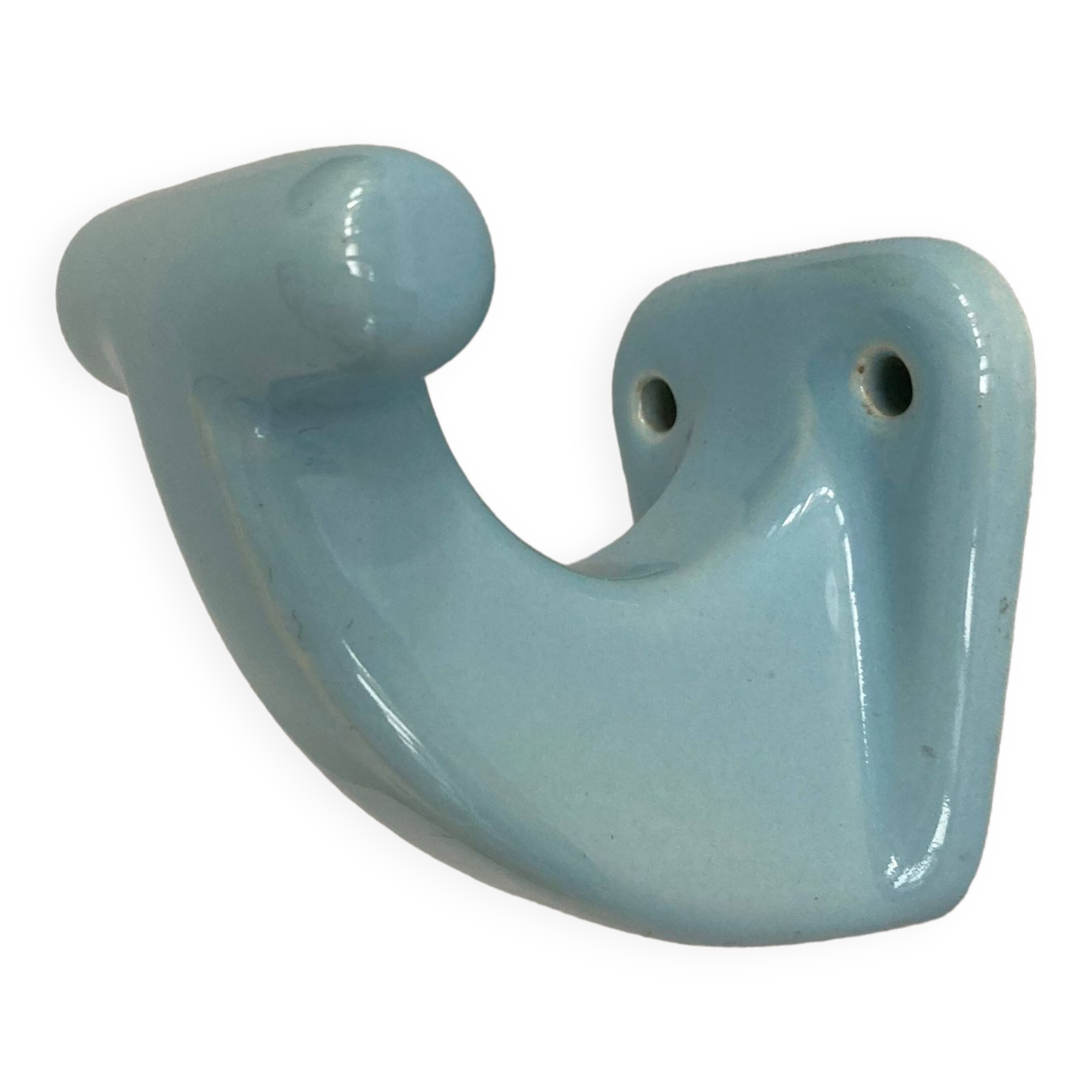 Sky-blue glazed porcelain hook