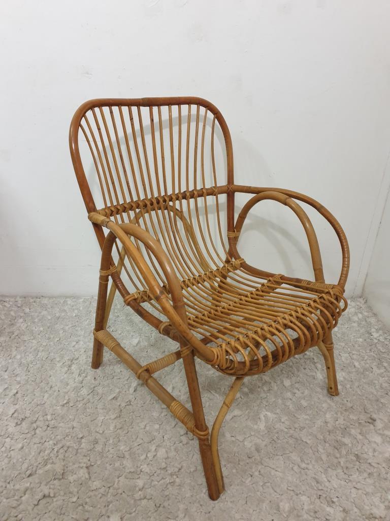 Vintage rattan armchair