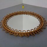 Small filigree Italian bamboo mirror, 1950s