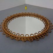 Small filigree Italian bamboo mirror, 1950s