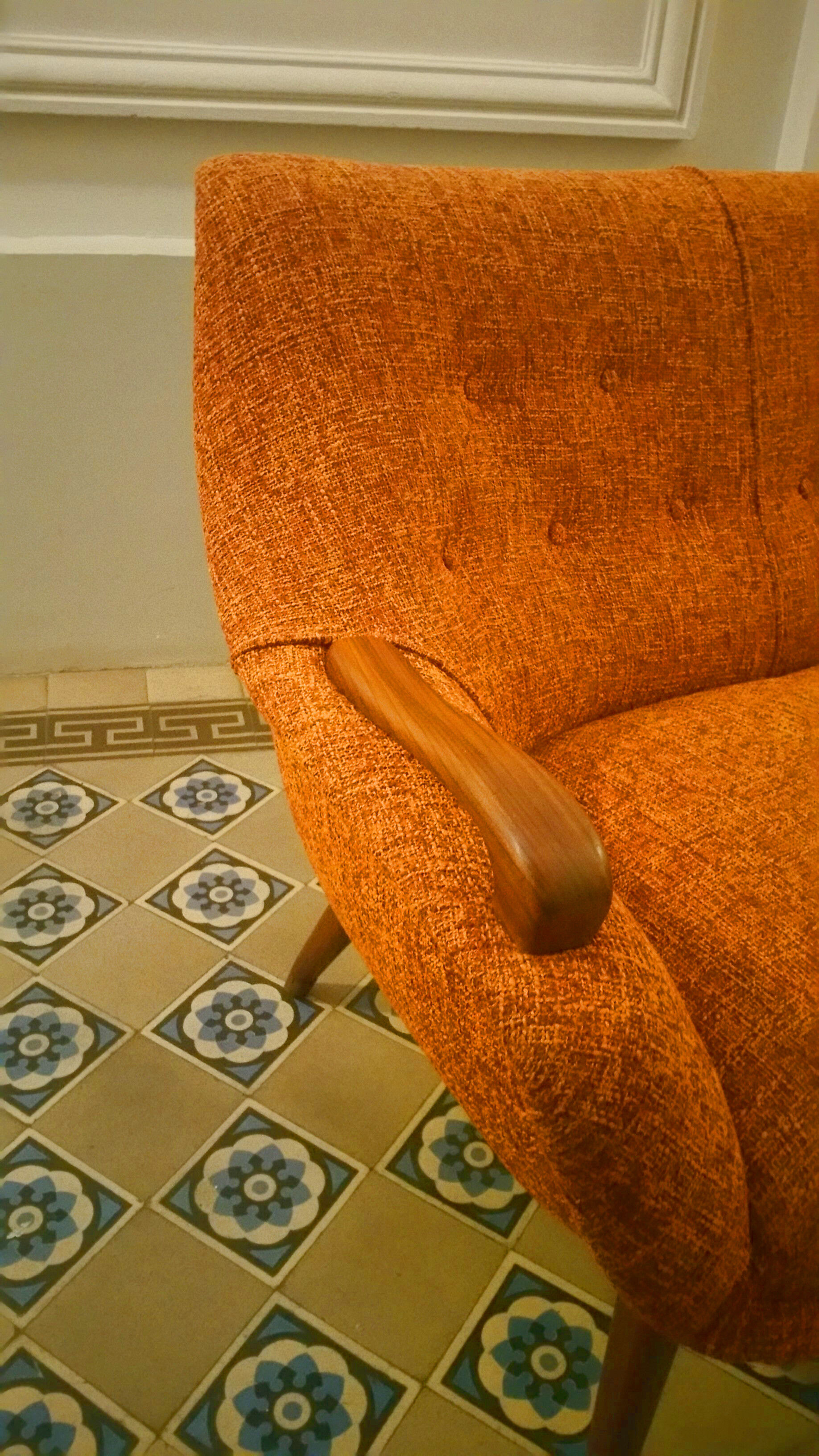 Sofa Orange organic Danish 50s/60s