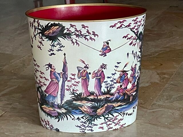 Silkscreened sheet metal paper basket 1960