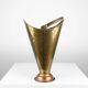 French vintage rustic brass and copper base umbrella stand with embossed decoration