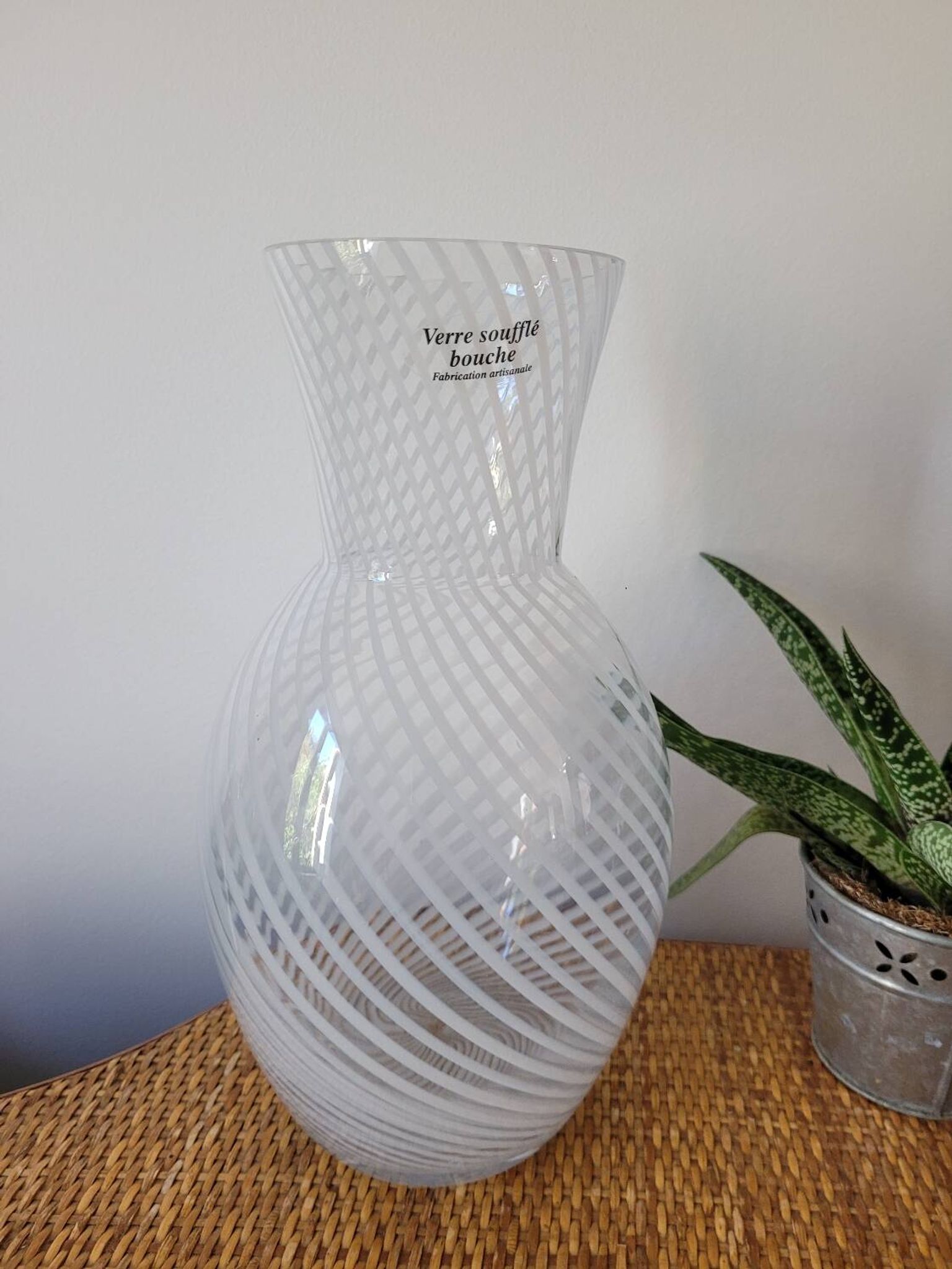 Vase en verre soufflé artisanal Murano
