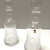 Pair of Transparent Crystal Decanter Bottles by Bleikristall, Germany
