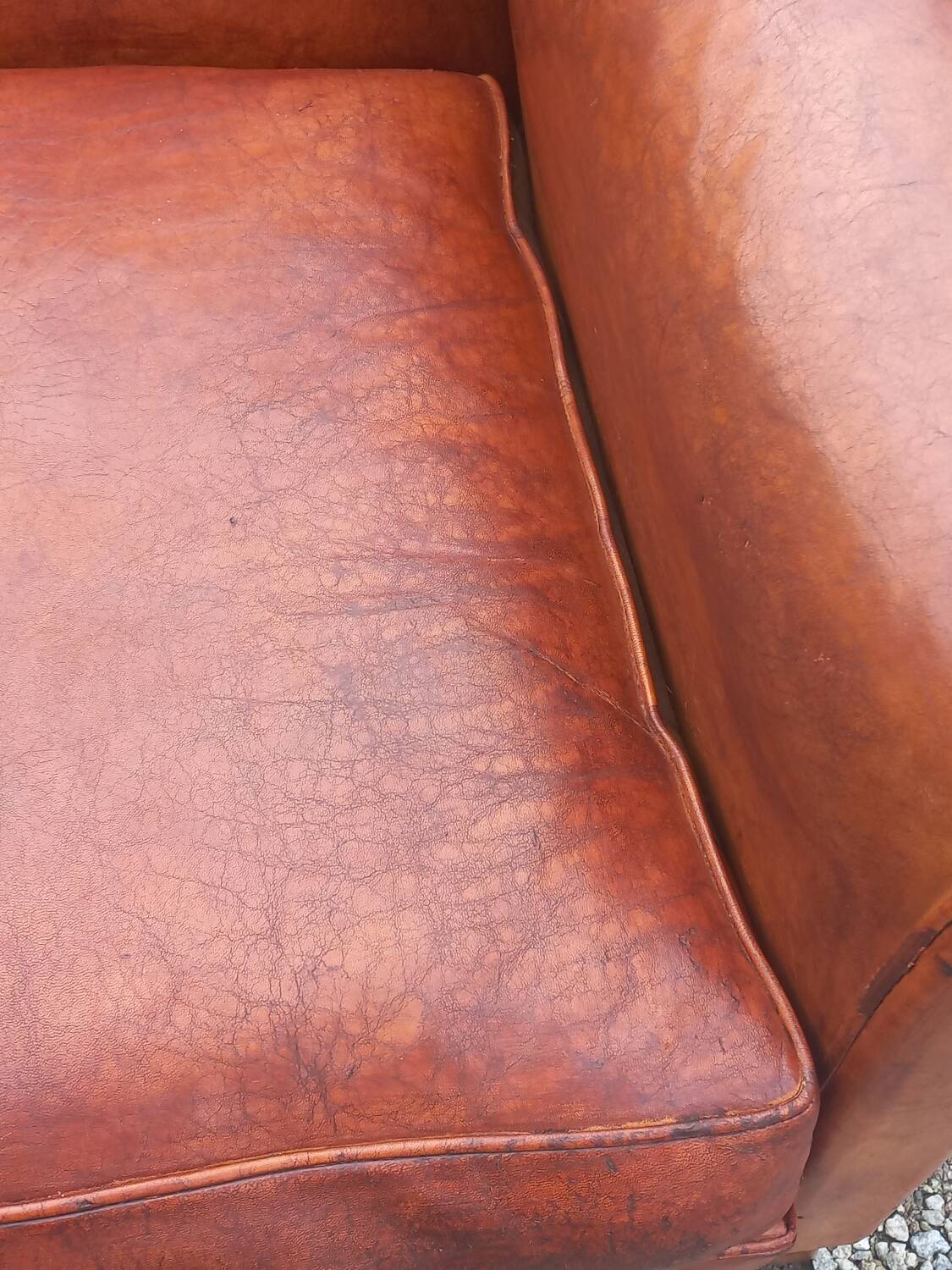 Art deco leather club chair from the 1930s