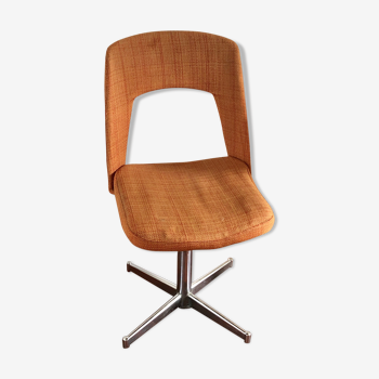 Chaise vintage tissu orange réglable hauteur