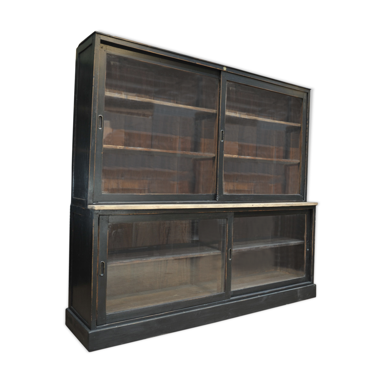 Library window has 4 sliding glass doors