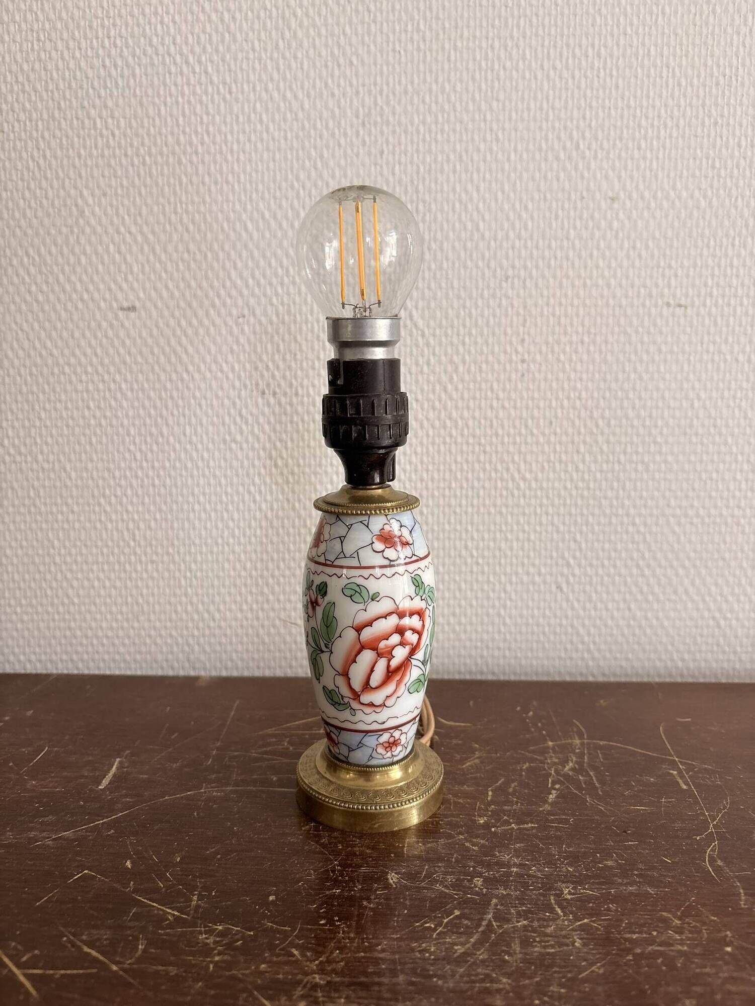 Asian Porcelain Table Lamp with Gilded Brass from China, Japan, Satsuma, Kutani