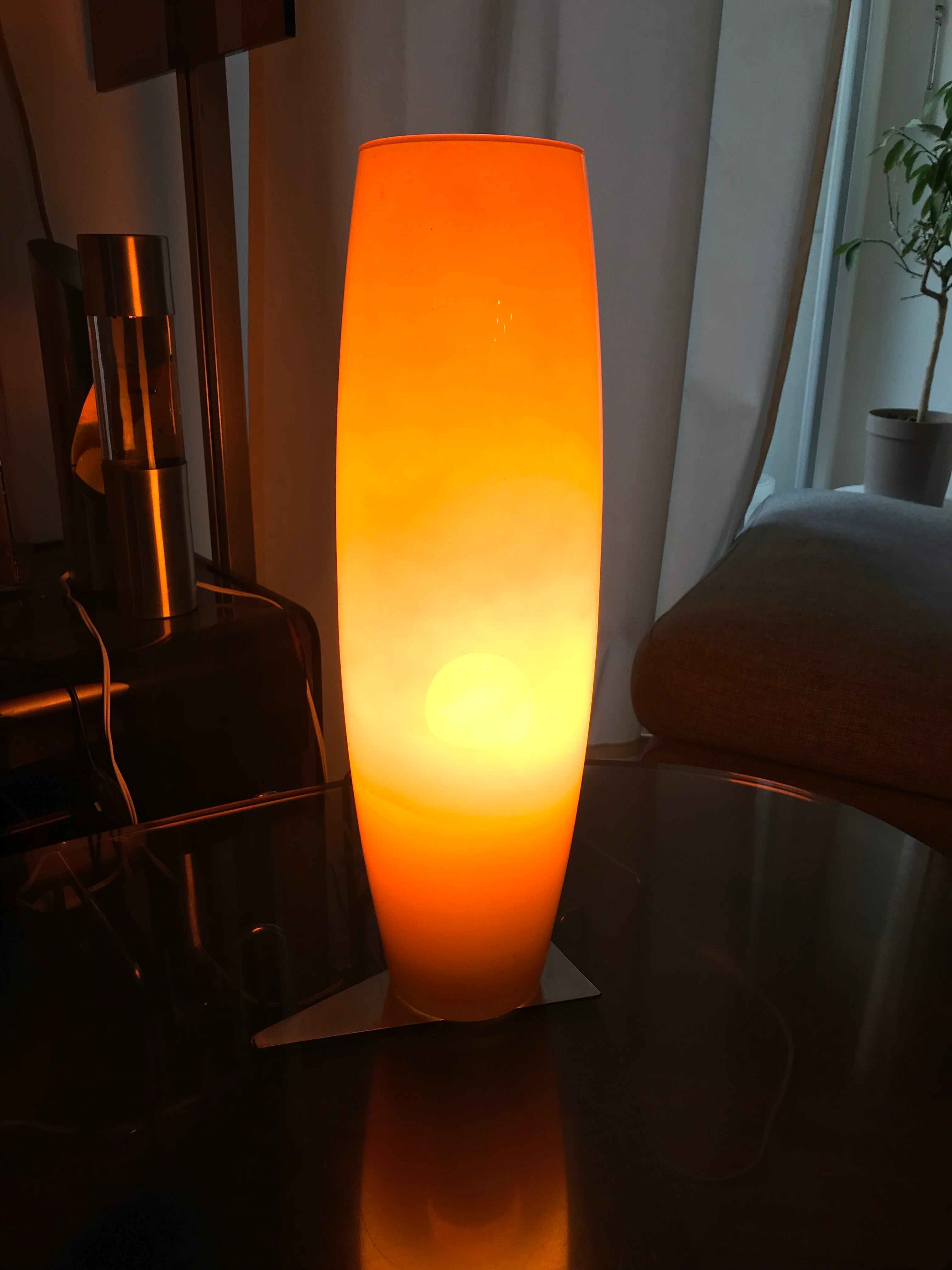 Vintage opaline orange table lamp
