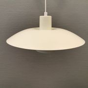 Older ph 4/3 hanging lamp, in white, with original orange suspension disk.