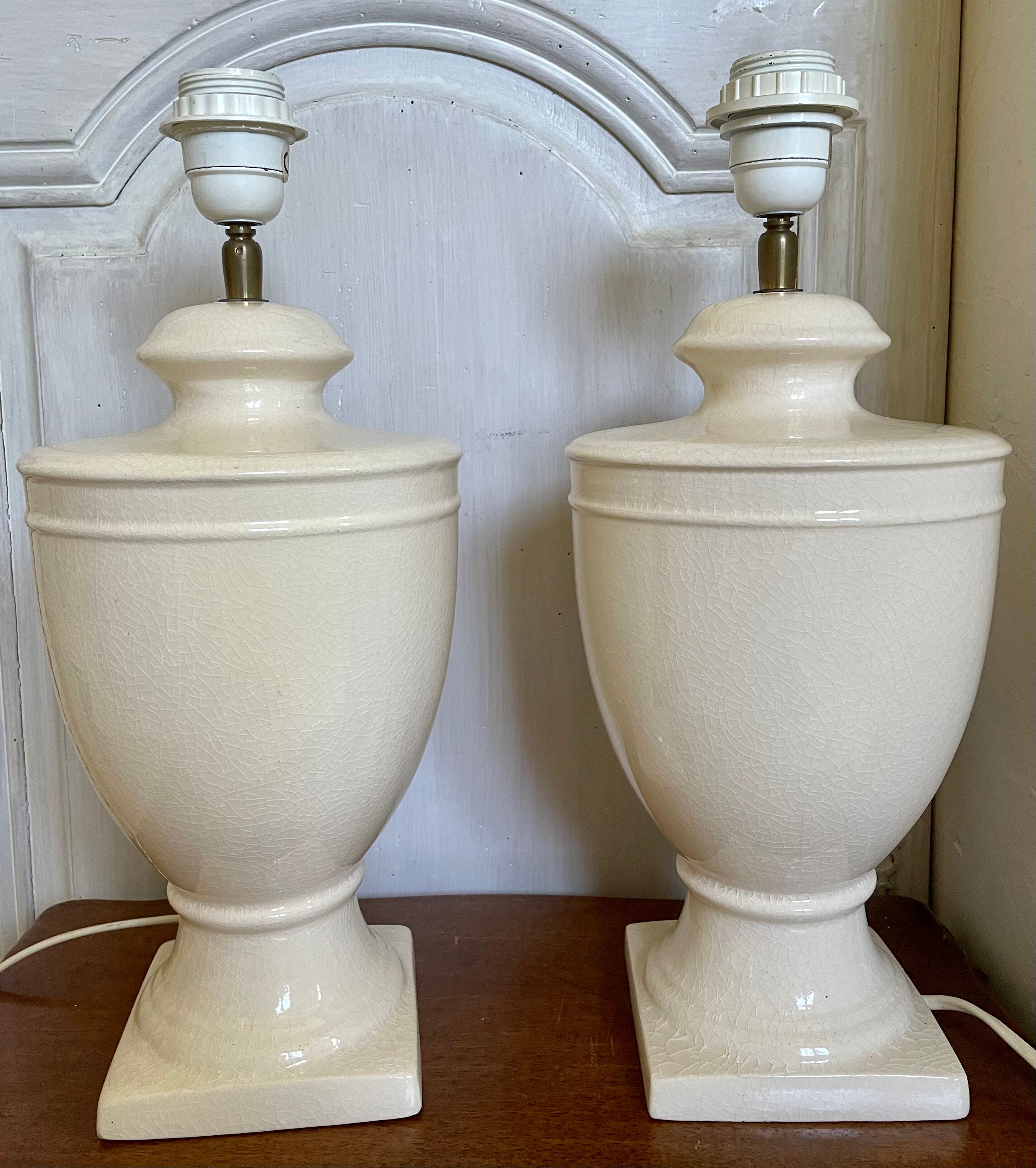 Vintage cracked ceramic lamp foot