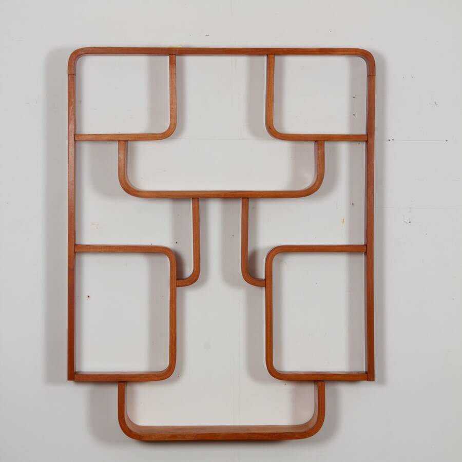 Wooden wall shelf by Ludvik Volak for Drevopodnik Holesov, 1960