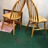 Pair of vintage windsor beech chairs