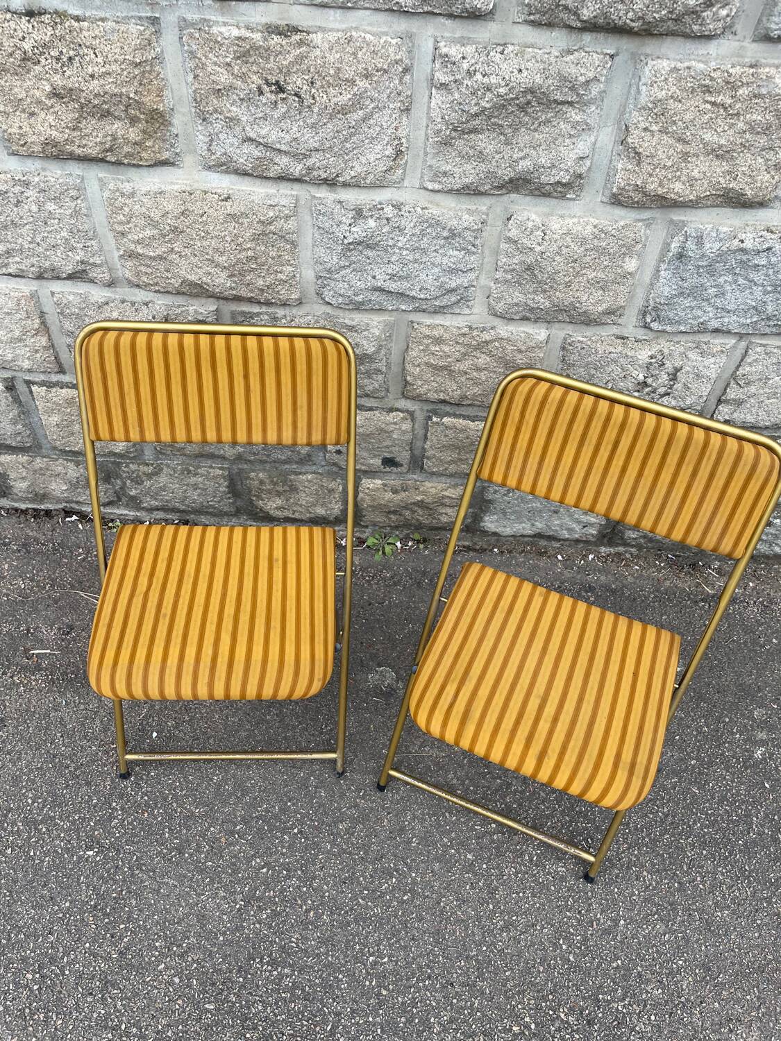 Two folding chairs, Lafuma, France, 1970