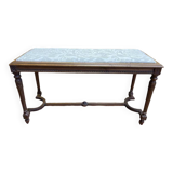 Louis XVI style piano bench with fabric seat