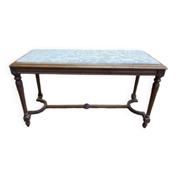 Louis XVI style piano bench with fabric seat