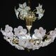 Charming Murano Vintage Chandelier White and Pink Flowers
