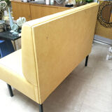 Yellow vintage bistro bench, 1960