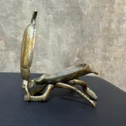 Brass Beetle Ashtray, Hinged Insect Figurine with Lift Up Wing Case