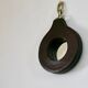 Lancel mirror, leather and wood, France 1960s