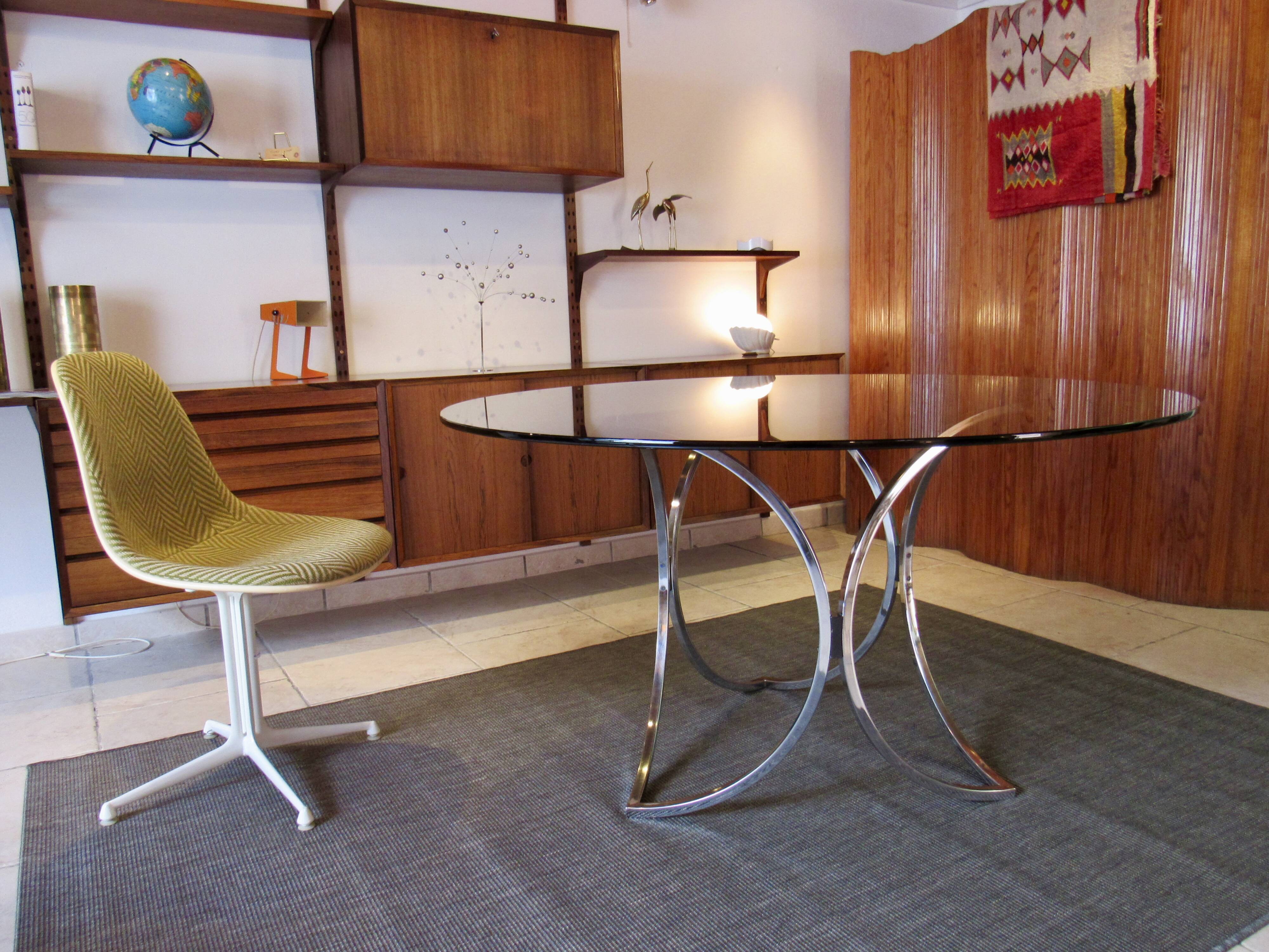 Chrome and glass table 1970s