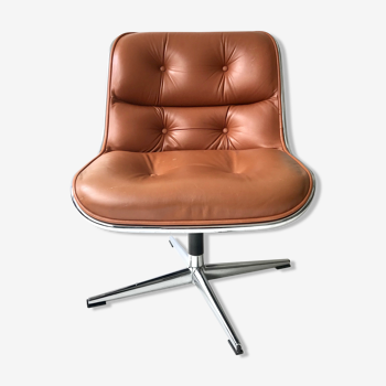 Charles Pollock camel leather chair