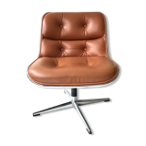 Fauteuil cuir camel de Charles Pollock