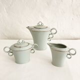 Service cafetière, sucrier et crémier en céramique ALP Czechoslovakia, anné