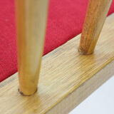 Reupholstered beechwood bench, 1950s