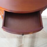 Set of 2 half-moon console tables with drawer - cherry wood - Louis Philippe style