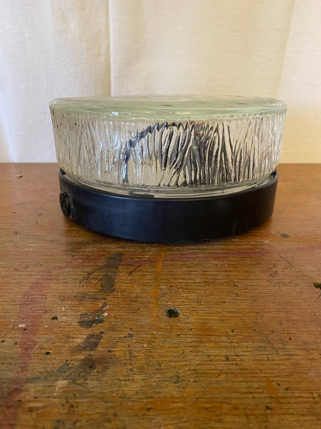 Antique Molded Glass Wall Light Ceiling Lamp + Vintage Black Bracket #C713