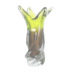 Large Vintage Green brown Hand Blown Crystal Glass Vase by Joska, Germany, 1970s
