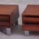 Vintage rosewood nightstands, Denmark, 1970s set of 2