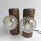 Pair of vintage solid wood lamps