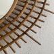 Vintage 1960s sunburst rattan ortf style spiral eye mirror - 90 x 67 cm