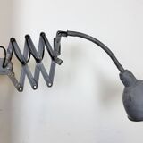 Grey Industrial Gooseneck Scissor Wall Lamp from Elektroinstala, 1960s