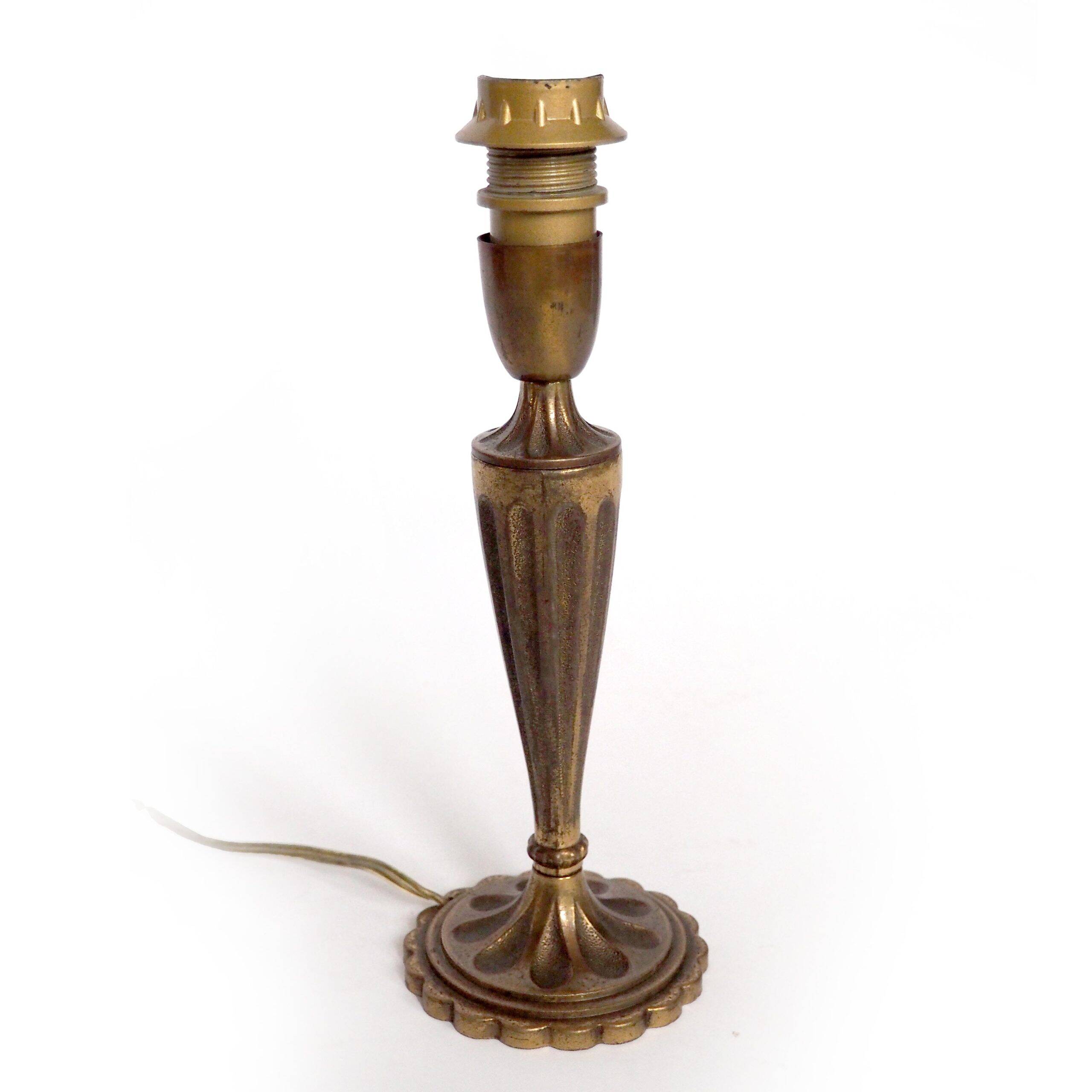 Pied de lampe bronze cannelé