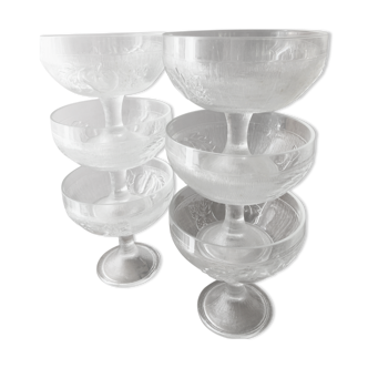 6 glass ice cream cups